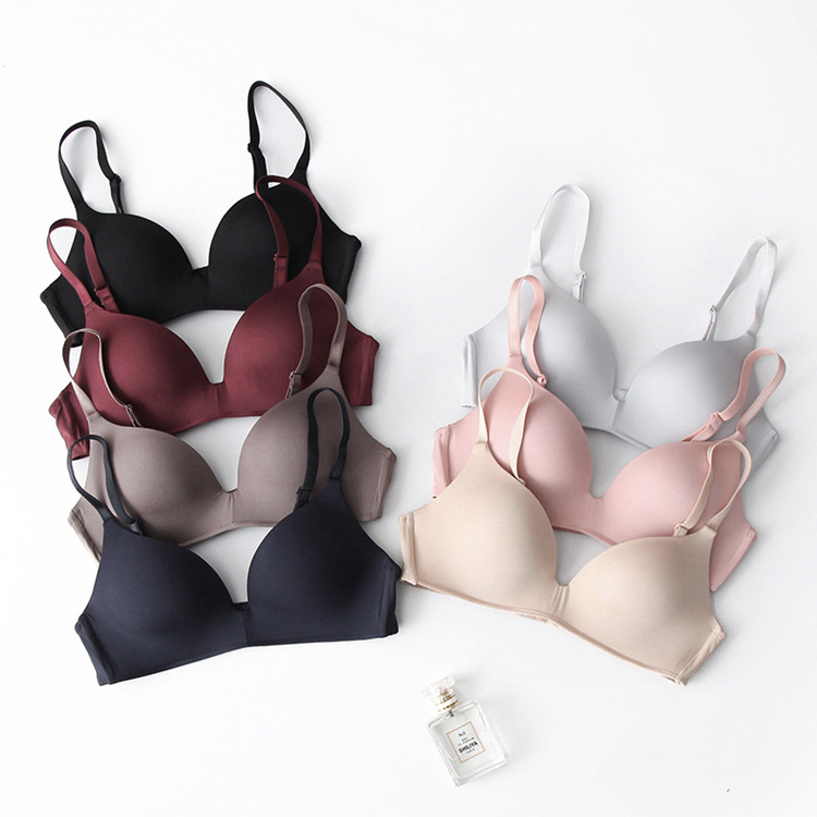 Japanese-style Light and Thin Clothes Traceless Underwear Women's Non-steel Rings Big Chest Showable Thin Triangle Cup Glazy Bra for Primary School Students