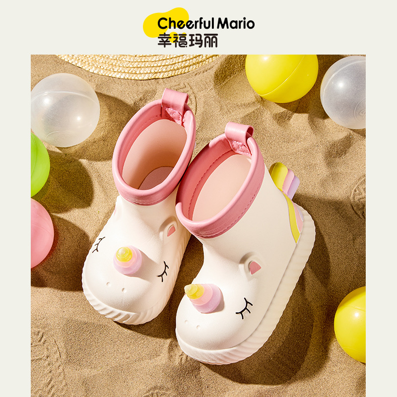 Happy Mary Children's Rain Boots for Girls, Cross-Border Baby Boys' Rain Boots, Student Water Shoes, Eva Toddler Rubber Shoes