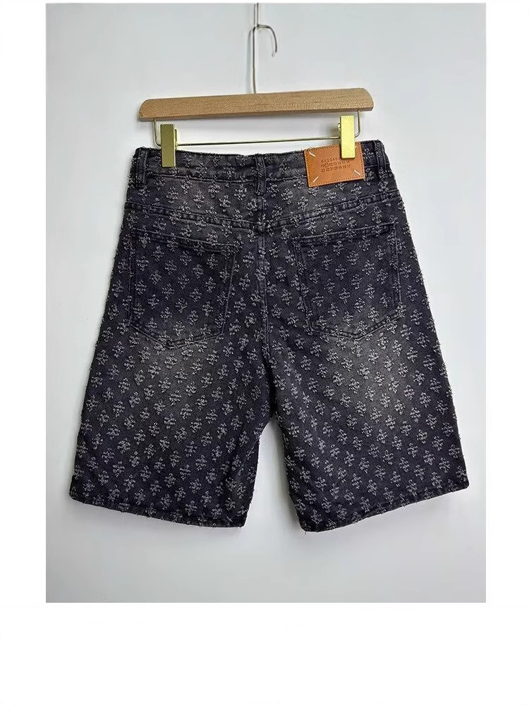 Denim Shorts Men's Summer Men's Tooling Pants Loose Straight Mid-Pants Loose Waist American Style High Street Fashionable Shorts