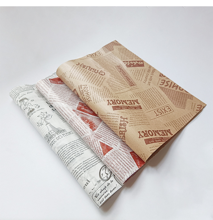 Factory Disposable Grease-proof Paper Customized Pattern Printing Bread Dinner Plate Oil-proof Paper Restaurant Dining Mat Paper Customized