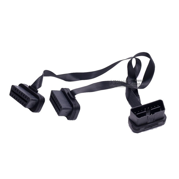 Car OBD2 extension cable flat cable flat cable obd one minute two car driving computer one drag two transfer expansion cable