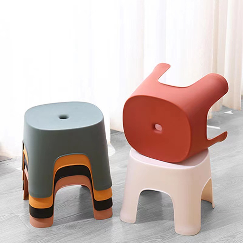 Thickened row stool children's home bathroom stool adult non-slip foot-stepping plastic stool bath low stool hallway shoe changing stool