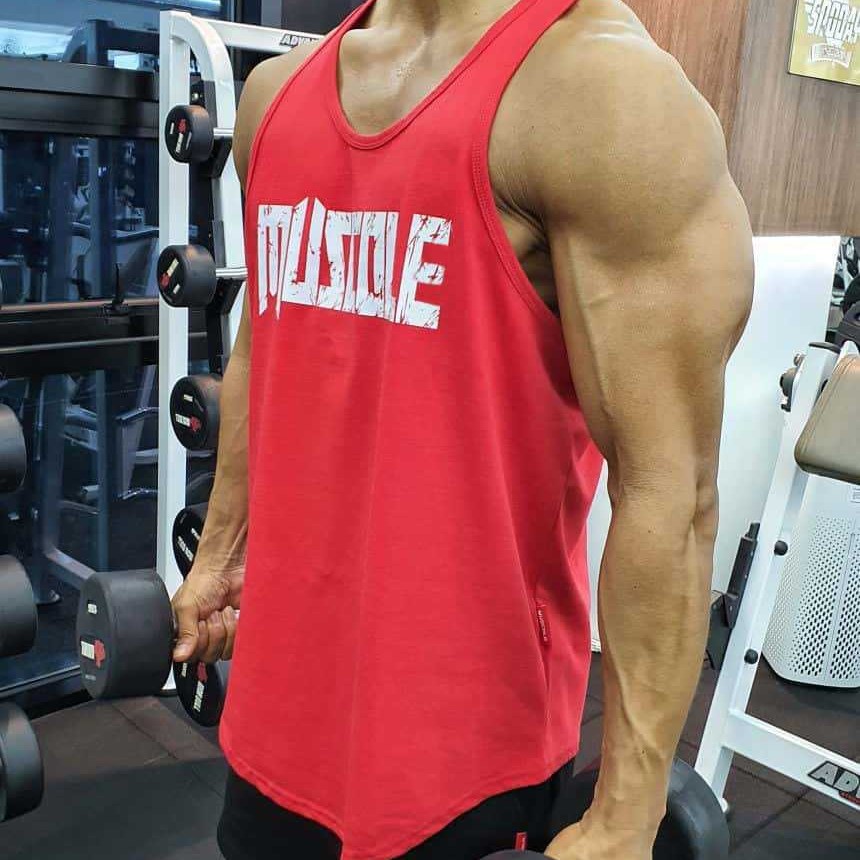 Summer Sports Fitness Vest Men's Casual Running Aerobic Training Elastic Breathable Sleeveless Racer Vest Undershirt