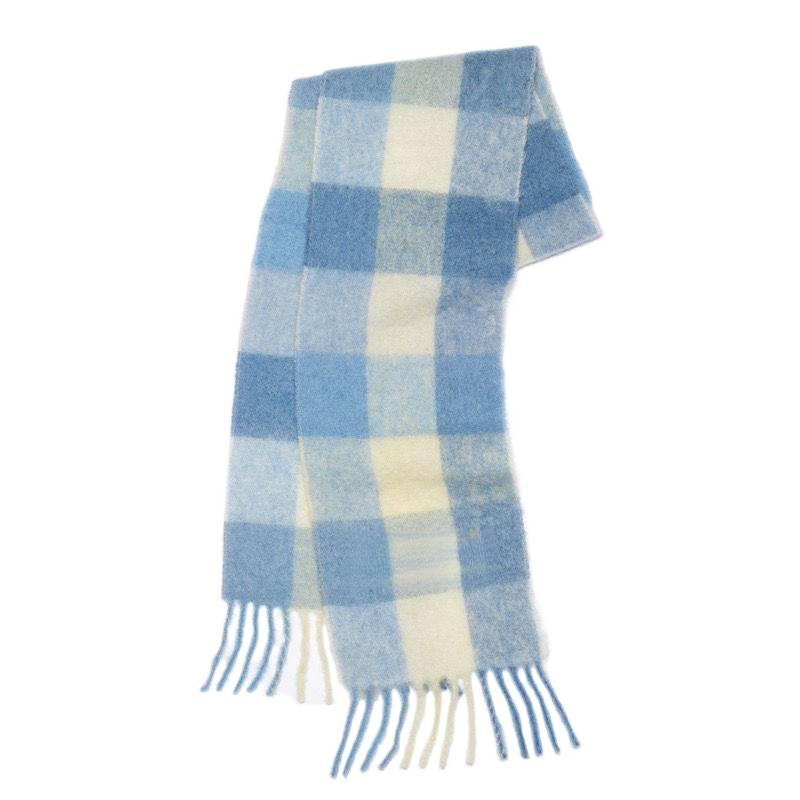 New Autumn and Winter Thickened Warm Rainbow Plaid Scarf European and American Style Loop Yarn Thick Tassel Color-Blocked Shawl
