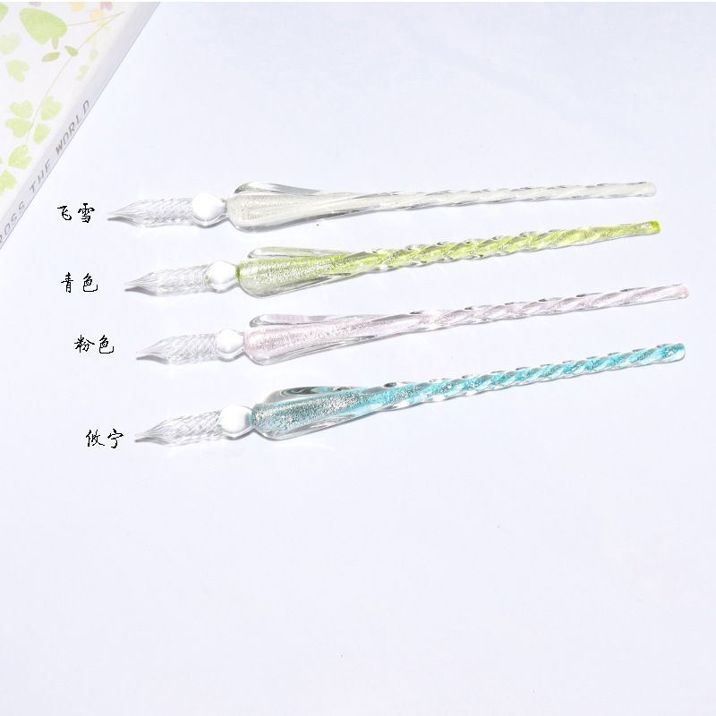 Manufacturers Supply Bright Starry Sky Internet Celebrity Quicksand Crystal Pens in Various Styles of Colorful Crystal Glass Dip Pens