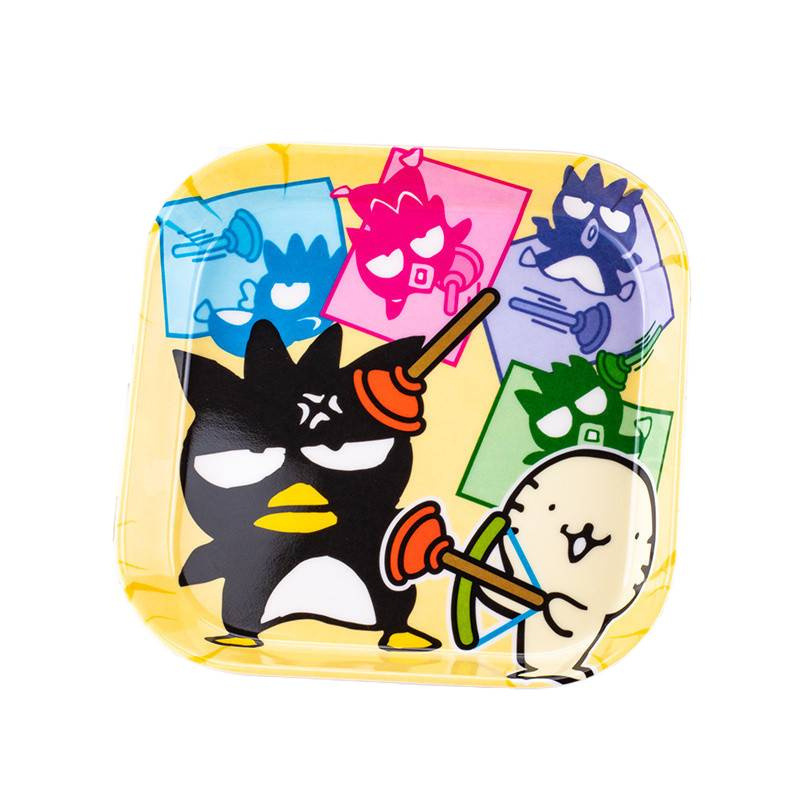 Square Small Bone Dish Imitation Porcelain Dried Fruit Plate Dining Table Garbage Plate Snack Melon Seeds Fish Bone Plate Cartoon Household Spit Bone Plate