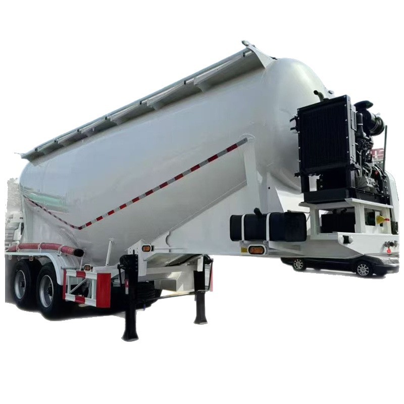 Cross-Border 45-Cubic Bulk Cement Tank Truck 50-Ton Powder Material Transport Tank Truck Pulling Fly Ash Tank