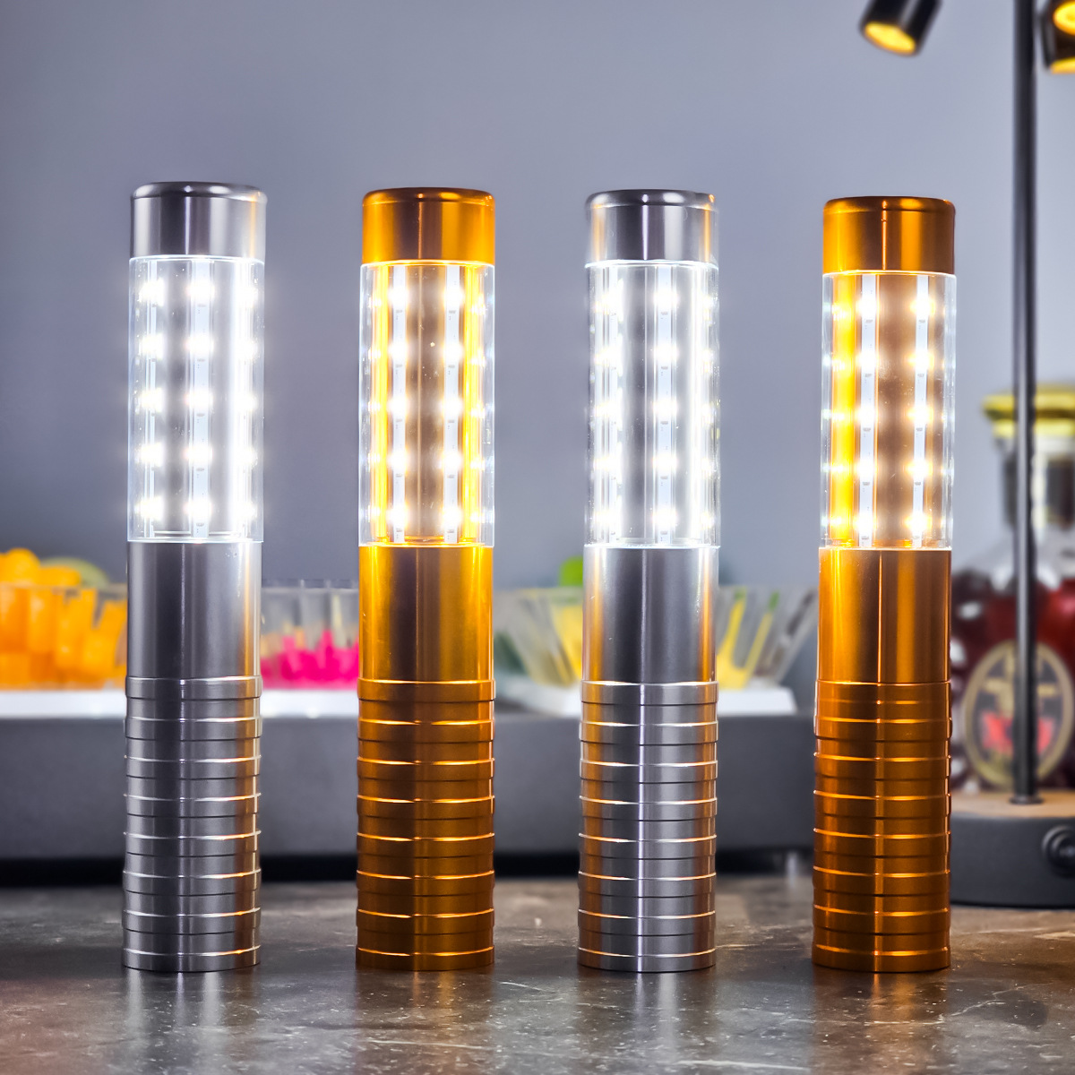 Cross-Border Led Rechargeable Luminous Fluorescent Stick Bar Ktv Handheld Flash Stick Wine Extended Atmosphere Champagne Stick Wholesale