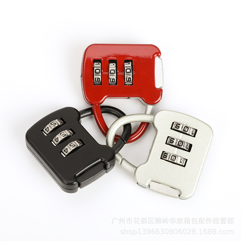 Zinc alloy material luggage three-position combination lock wardrobe drawer mini anti-theft lock in stock luggage combination padlock