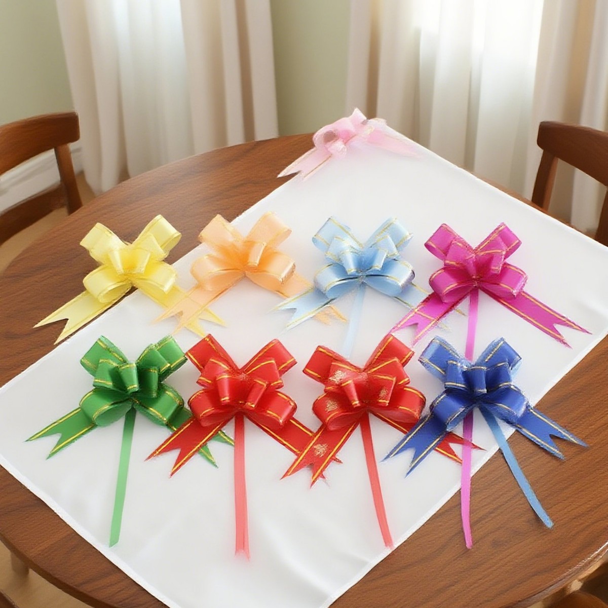No.18 hand pull flower Christmas gift packaging tie flower wedding decoration holiday ribbon pull flower factory wholesale