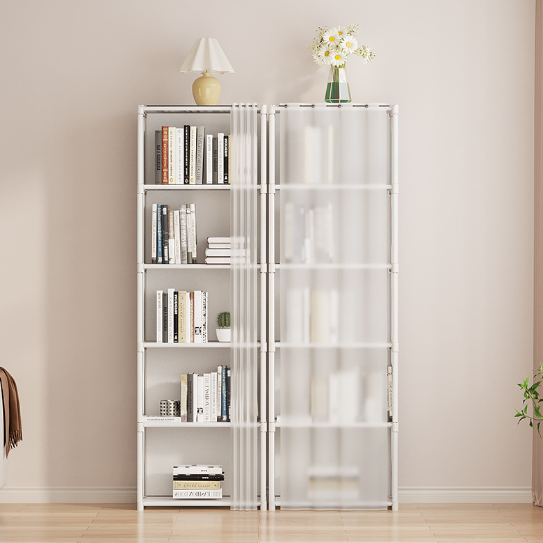 Simple Multi-Layer Floor-Standing Dust-Proof Storage Cabinet Bookshelf for Student Dormitory, Living Room Storage Shelf