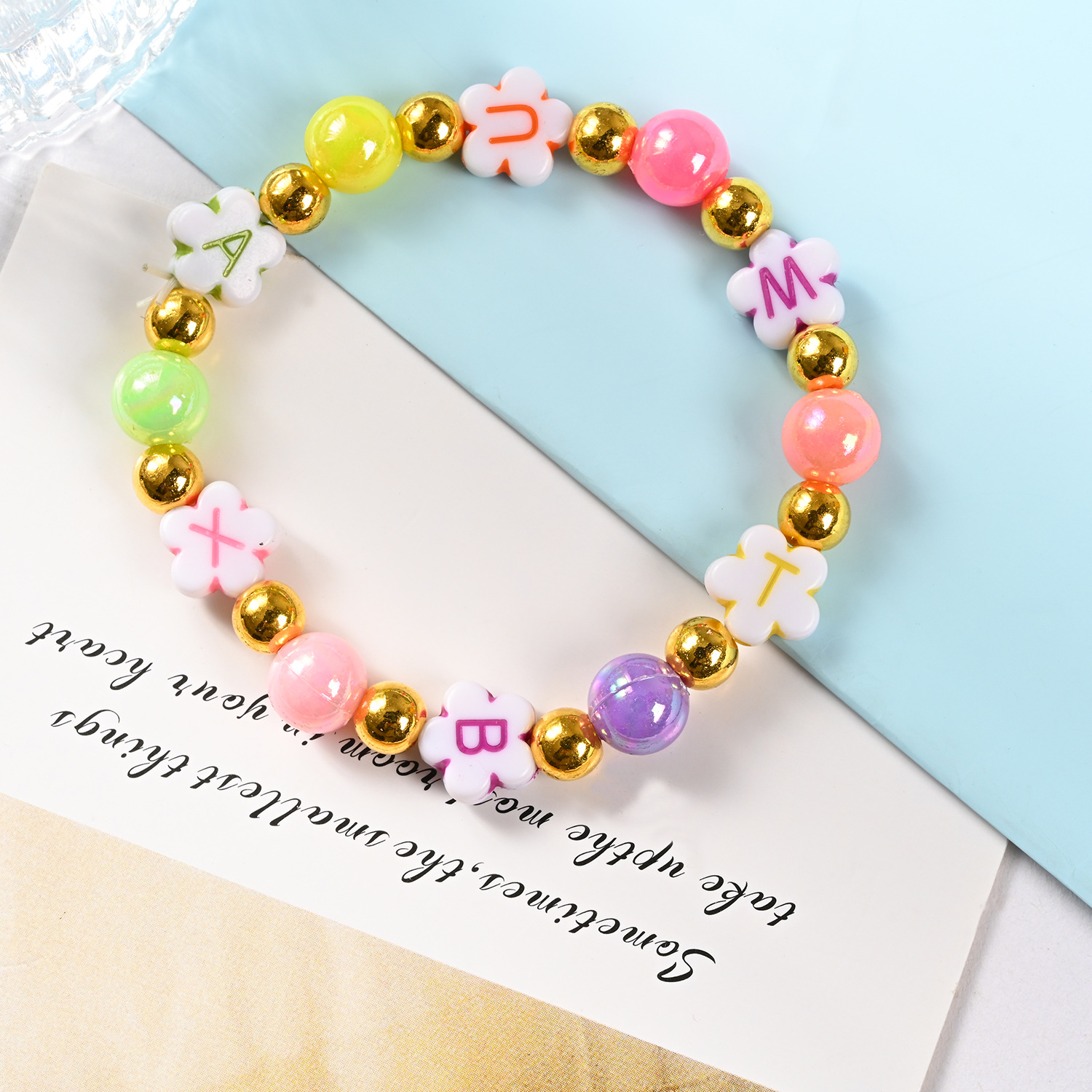 Cartoon Children's Bracelet Female Princess Glass Beaded Cute Girl Baby Bracelet Student Jewelry Bracelet Jewelry