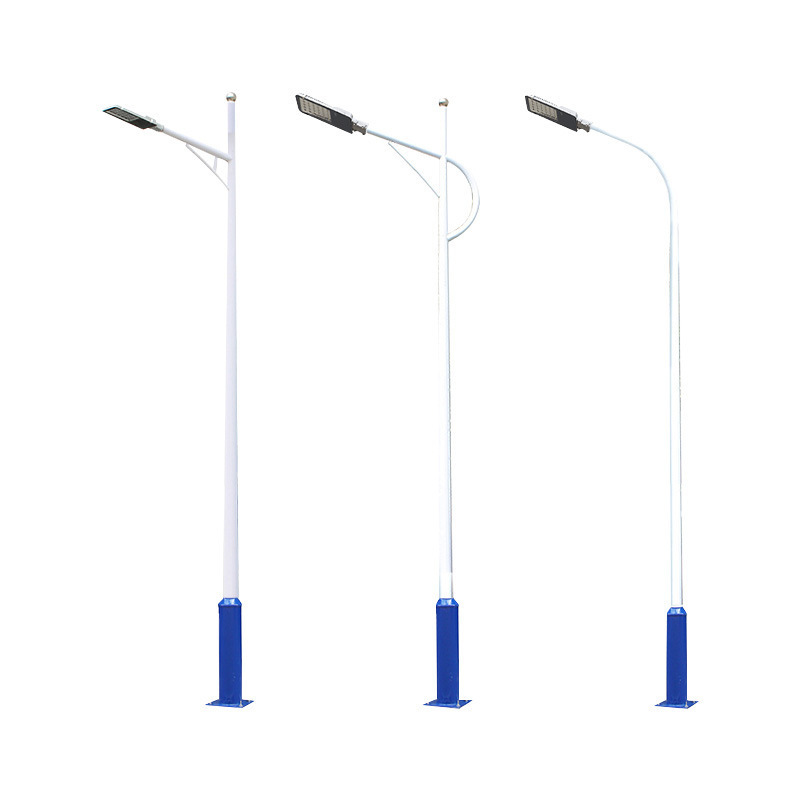 Custom High and Low Arm Municipal Street Lights 5.6m 7m Galvanized Street Light Poles Conch Arm Herringbone Arm Source Manufacturer