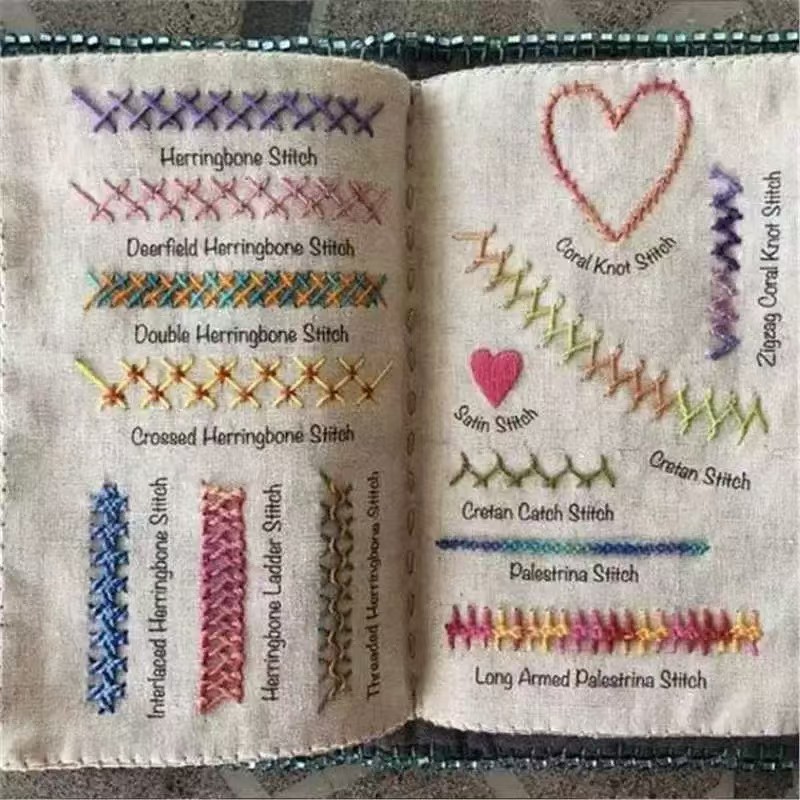 Cross-border new Stitch Book needlework book needlework loose-leaf book linen needlework book DIY embroidery