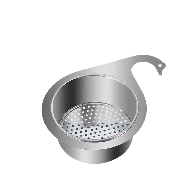 Stainless Steel Swan Draining Basket Special Hanging Draining Rack for Kitchen Sink Dry and Wet Separation Hook Vegetable Washing Filter Basket