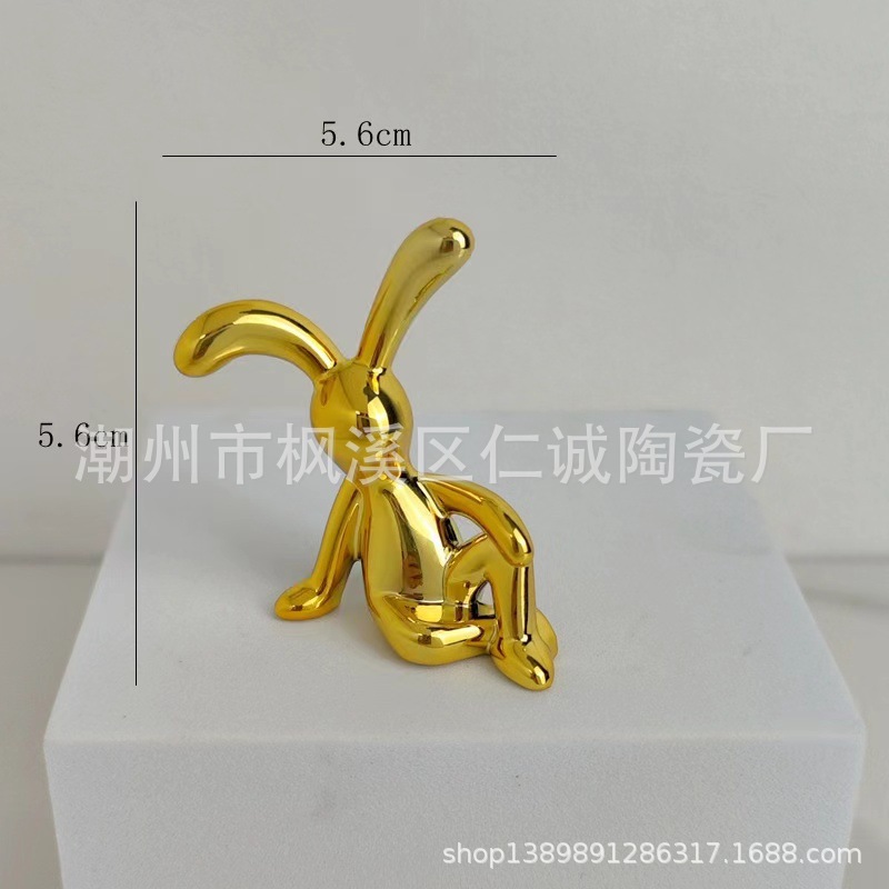 violent bear accessories top bead UV plated long leg rabbit abstract long ear sitting rabbit tissue box cartoon acrylic plate decoration
