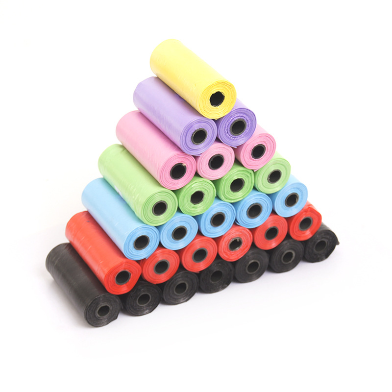 Pet Poop Bag Solid Color Printed Pet Garbage Bag Cleaning Poop Bag Dog Walking Portable Poop Bag