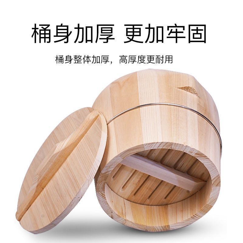 Пароварка деревянная бочка, бамбуковая, ручной работы, кухонные принадлежности, большая рисовая бочка для ресторанов