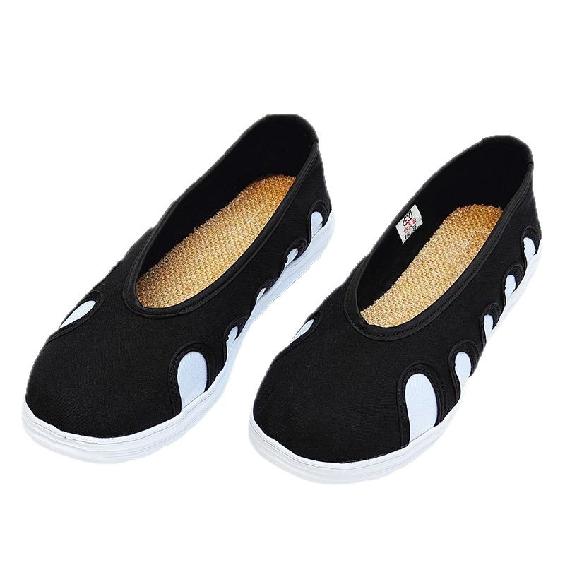 Spring and Summer Taoist Taoist Men's and Women's Black Cloth Mesh Practicing Tai Chi Breathable Non-slip Lightweight Soft-soled Square Shoes