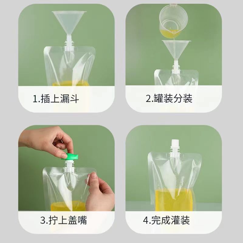 Transparent Spout Pouch for Traditional Chinese Medicine, Disposable Soy Milk Soup, Commercial Ramen Packaging, Soup Bag, High Temperature Resistant, Small Package for Liquids