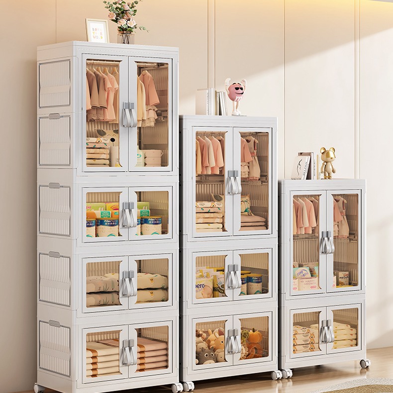 Children's wardrobe bedroom household storage cabinet baby storage box toy clothes storage box plastic folding locker