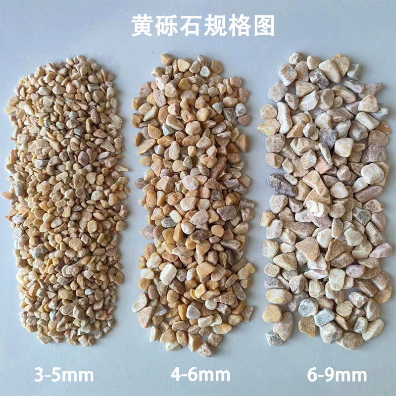 Yellow Gravel for Landscaping in Gold Stone Gardens and Courtyards, Used for Paving and Permeable Surfaces