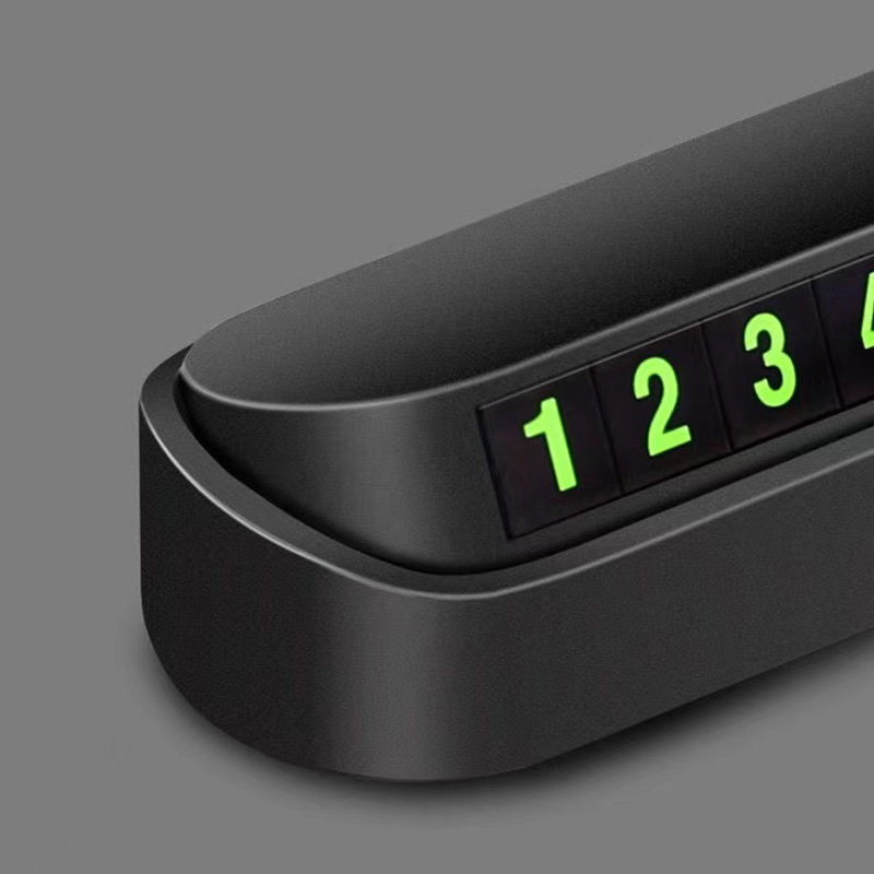 Temporary Parking Sign Number, Car Moving Phone Sign, Sun Protection Press to Hide Luminous Parking Card Number Plate, Car Ornaments