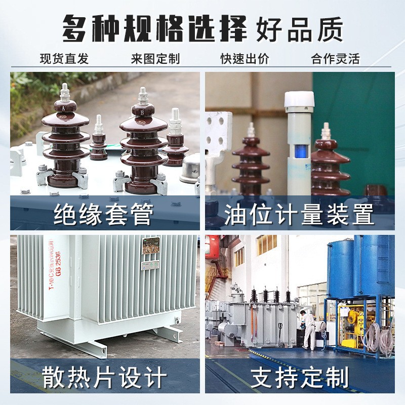 S11-250/630Kva Oil-Immersed Transformer 10Kv Copper Aluminum Outdoor Pole-Mounted High-Voltage Three-Phase Power Transformer