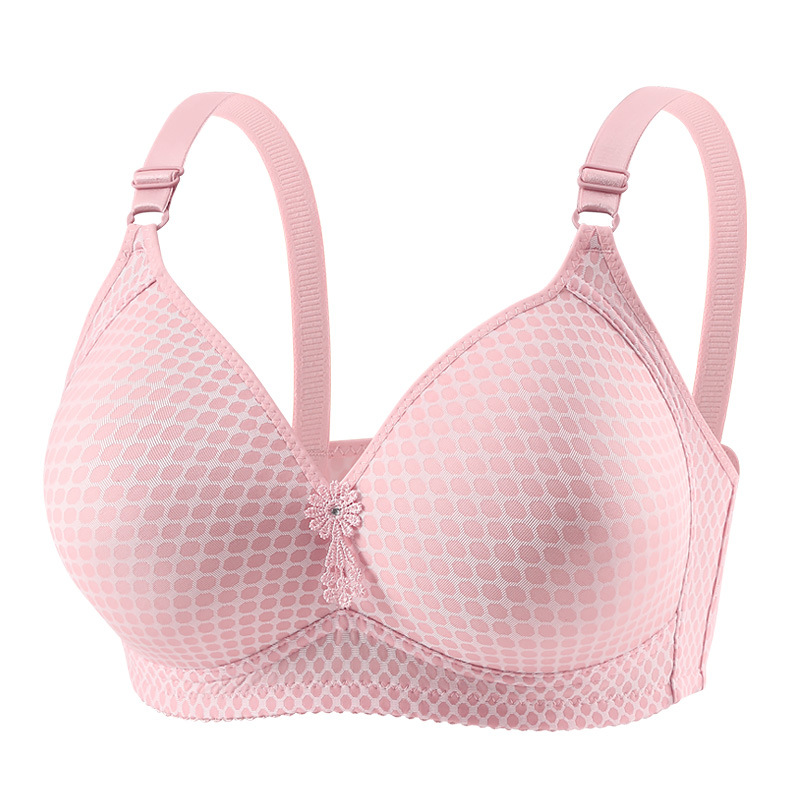Cross-Border New Large Size E Cup No Rims Jacquard Intimates Thin Cup Cross-Border Adjustable Comfortable Breathable Bra