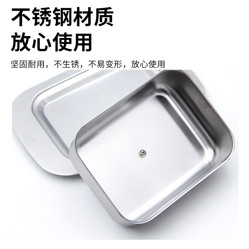 Butter Box European Style Stainless Steel Butter Box with Lid Food Grade Square Butter Box Butter Dish Plastic Lid Butter Dish