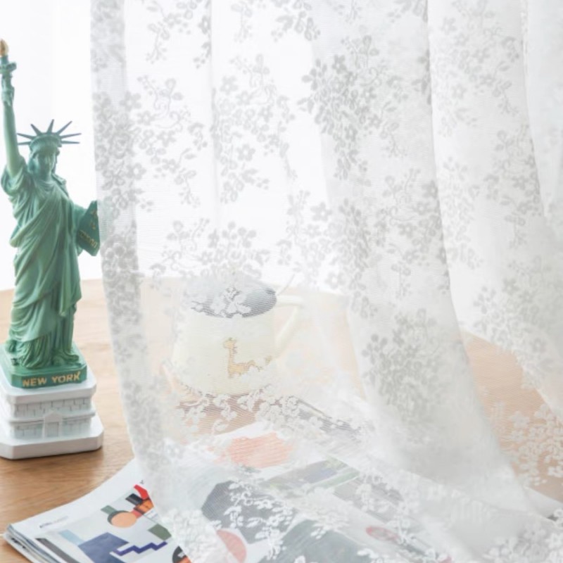 Korean Princess Curtain Gauze White Gauze Lace Door Curtain Wedding Photography Gauze Mesh Tablecloth Chinese Style Partition Gauze Curtain