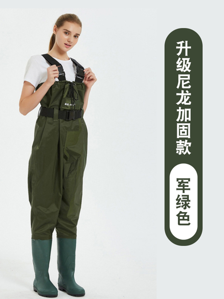Half-length Breathable Water Pants Waterproof and Ultra-light Army Green-resistant Water Pants Full-body Rain Boots Wading Pants Nylon