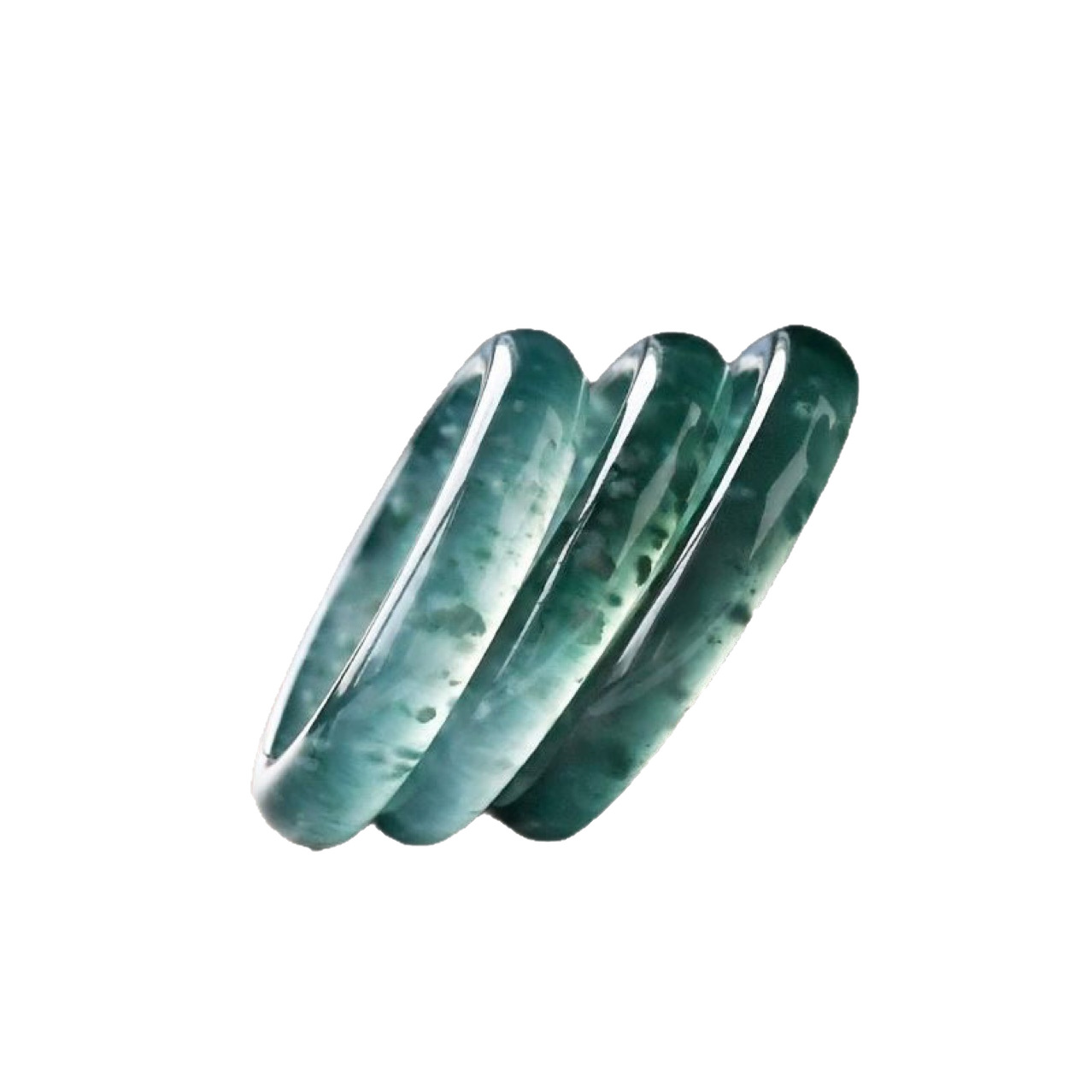 Blue Water Jade Ring for Women and Men, Ice Type, Guatemala, Niche Plain Ring, Jade Tail Ring