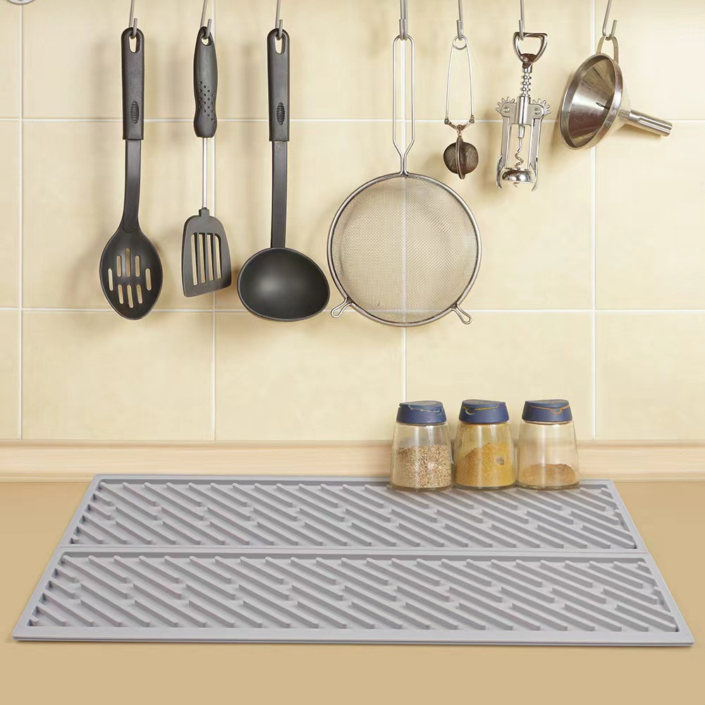 Silicone Drain Pad Sink Diversion Kitchen Fruit and Vegetable Dish Drain Drying Pad Household Countertop Pot Pad Insulation Pad