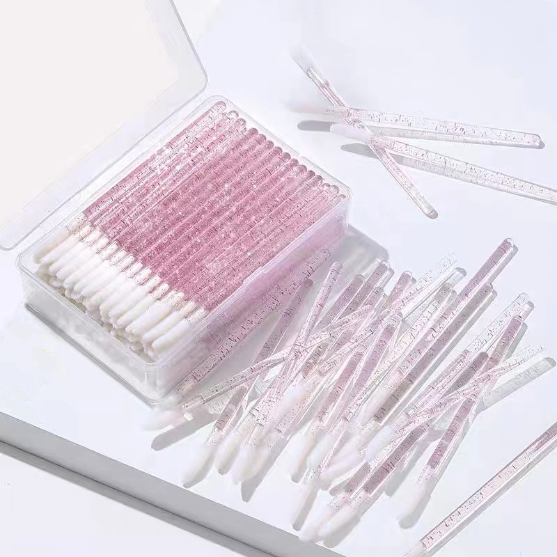 Wholesale Disposable Hollow Rod Lip Brushes Portable Flocked Lip Brush Sticks Lipstick Eyeshadow Concealer Brush Beauty Tools