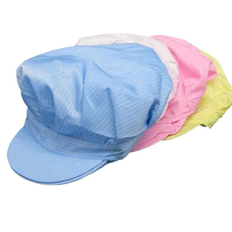 Anti-Static Striped Work Cap, Women's Work Cap, Anti-Static Cap, Dust-Free Cap