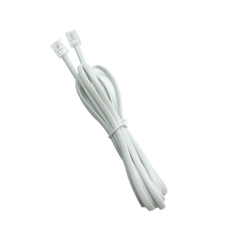 Manufacturer Produces Copper-clad Steel Extended Two-core Four-core PVC Telephone Jumper Telephone Line TPU Communication Connection Line in Stock