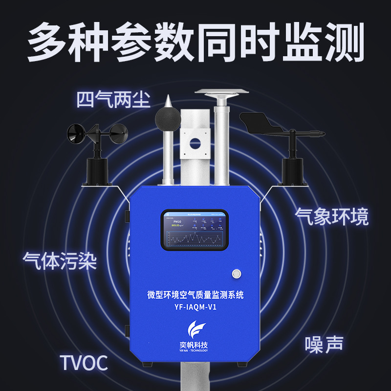 Micro Air Standing Line Atmospheric Environment Detector Outdoor Four Air Two Dust Detection Air Quality Monitoring System