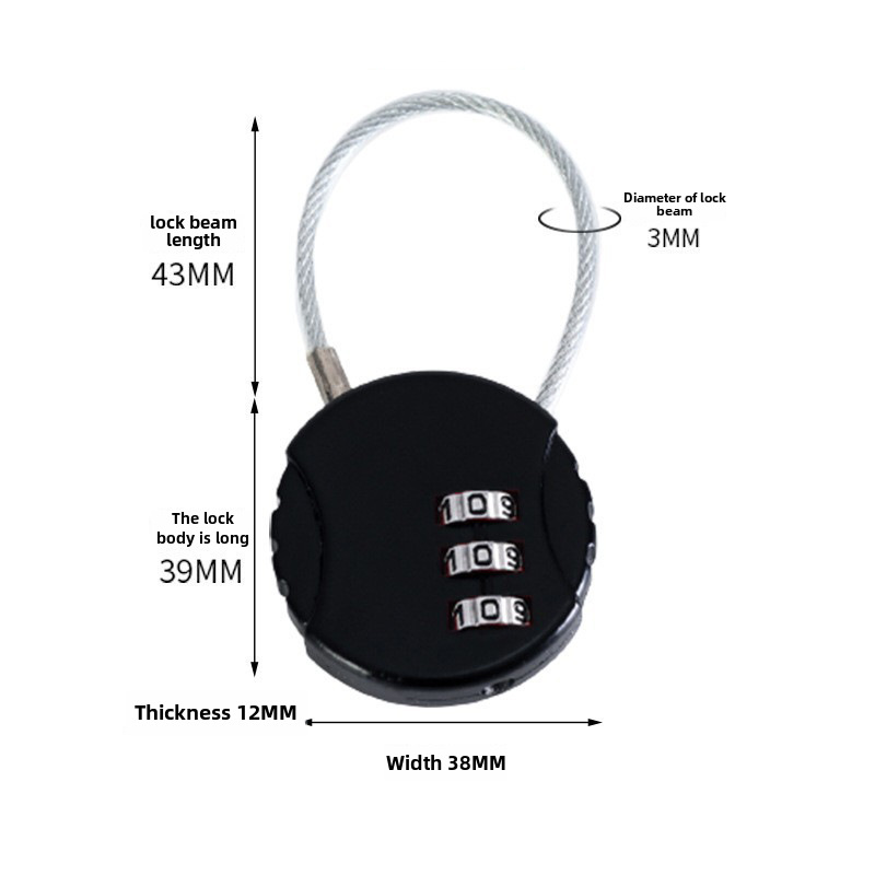 Wire rope combination lock motorcycle helmet anti-theft lock bicycle lock trolley case luggage case code padlock