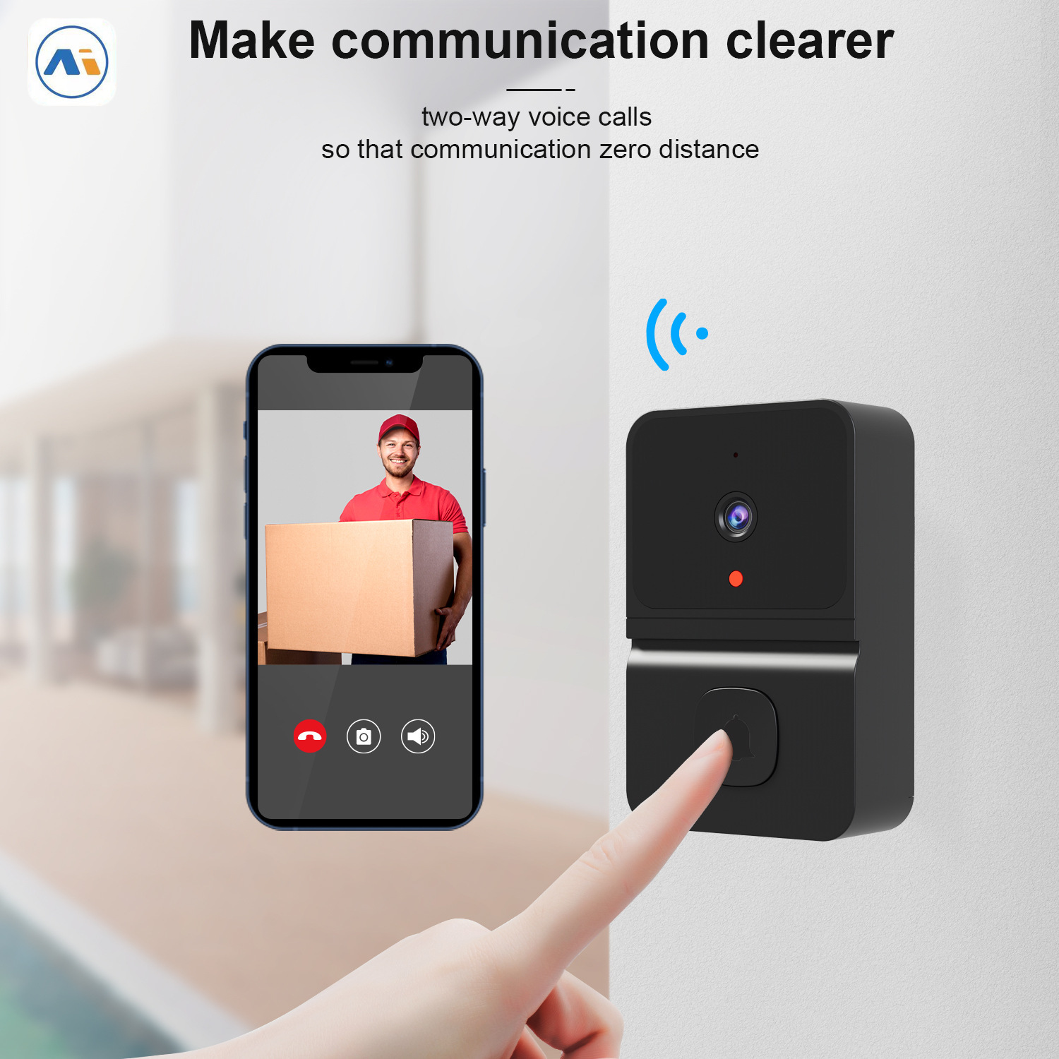 Graffiti Z30 Low Power Consumption Video Doorbell Intercom Mobile Phone Monitoring wifi Smart Doorbell Doorbell Ding Dong suit