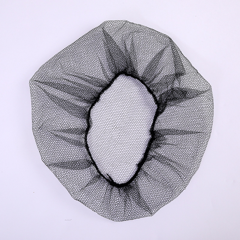 Disposable Nylon Mesh Hat Black Hair Mesh Hat Breathable Hood Catering Anti-Hair Loss Hat Food Factory Hair Cover
