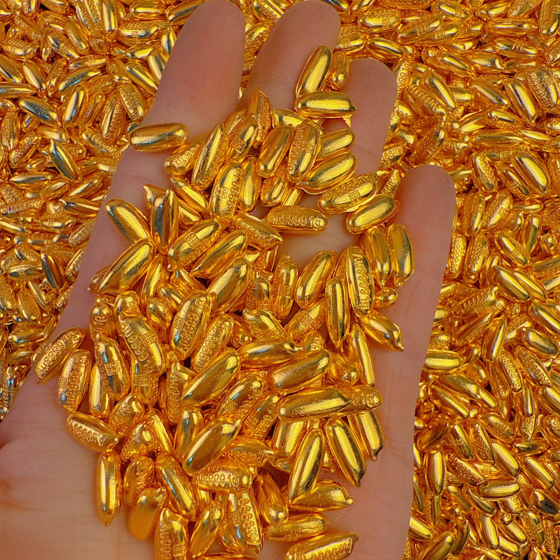 Solid Sand Alloy Ingot Imitation Gold Ingot Alloy Gold Rice Gold Bar Filler Shop Living Room Decoration Accessories