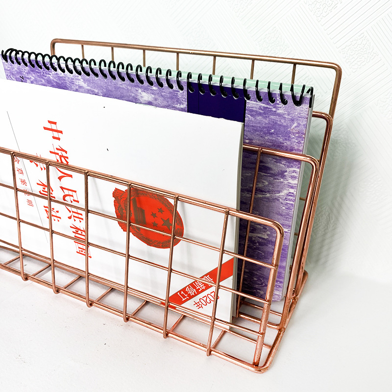 Scandinavian Simple Iron Art Creative Office Information Storage Rack File Magazine Three-Layer Bookshelf