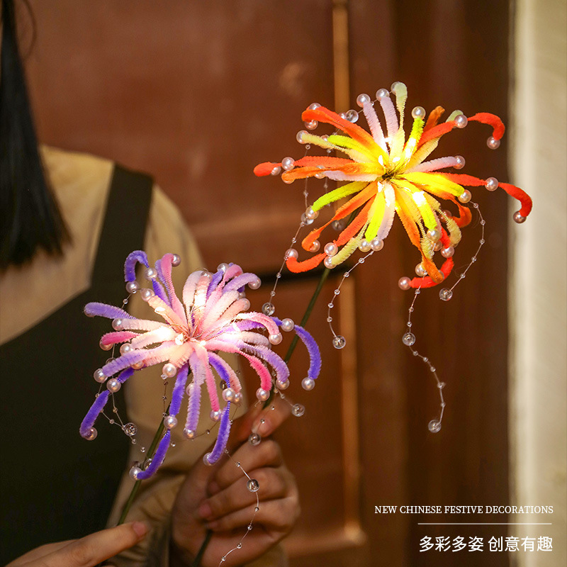 fireworks twist bar bouquet handmade diy material bag homemade creative children's gift 2025 spring festival new year decoration