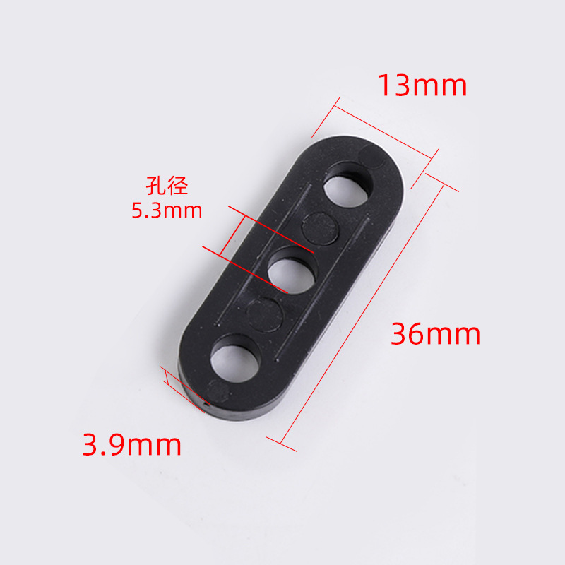 Black fluorescent green three-eye buckle outdoor camping tent canopy fixed three-hole Stop piece connecting rope buckle to stop sliding