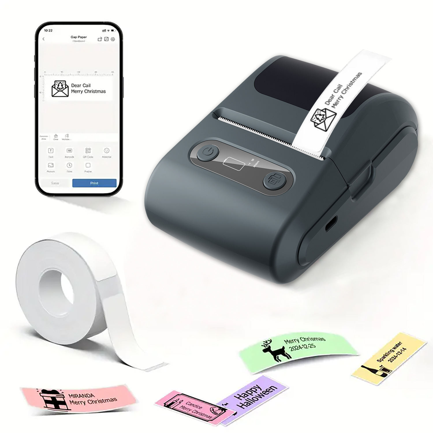 Cross-Border Popular High-Definition Bluetooth Thermal Printer Portable Home Small Mini Pocket Inkless Label Printing