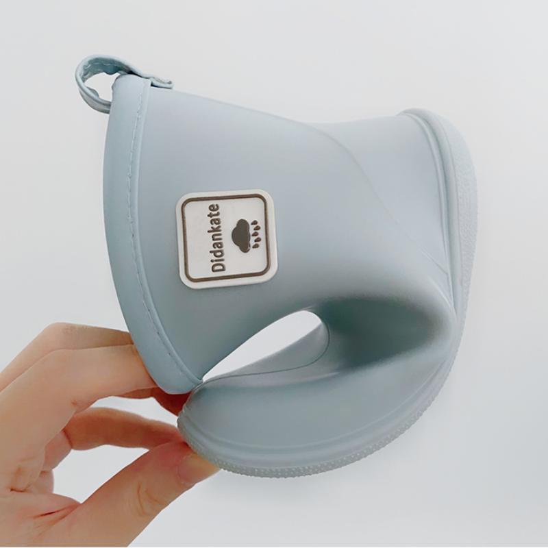 didankate Children's Rain Boots Baby's Rain Boots Waterproof Rubber Boots Small Boys and Girls Water Shoes Simple Medium Rubber Boots