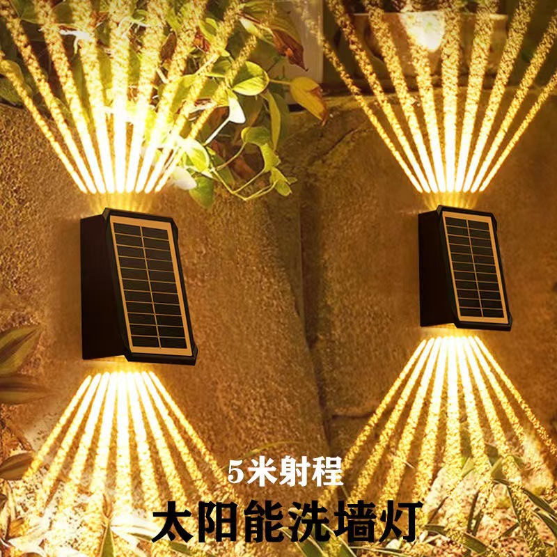 Новая солнечная настенная мойка лампа уличная водонепроницаемая для виллы садовая лампа атмосферные декоративные споты для домашнего ландшафта