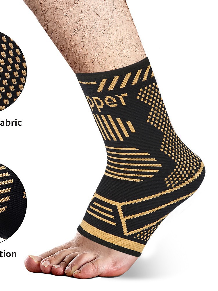 Copper Ion Ankle Support Basketball Running Mountaineering Sports Elastic Knitted Breathable Copper Fiber Ankle Support Ankle Support