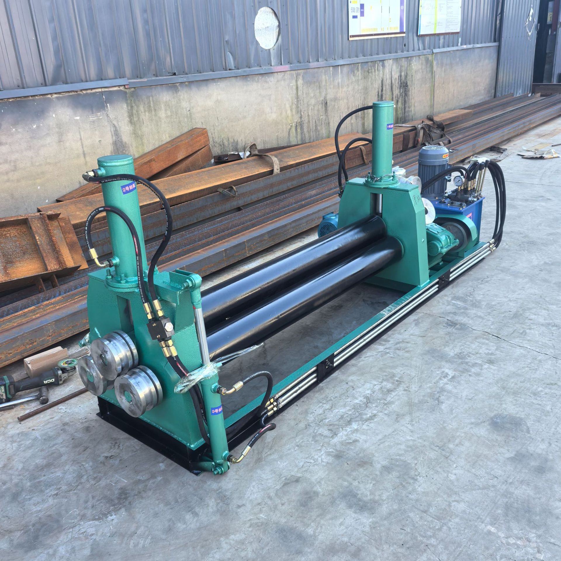 Hydraulic Sheet Metal Rolling Machine Small Electric Sheet Metal Rolling Machine Metal Sheet Rounding Machine Three-Roll Hydraulic Sheet Metal Rolling Machine